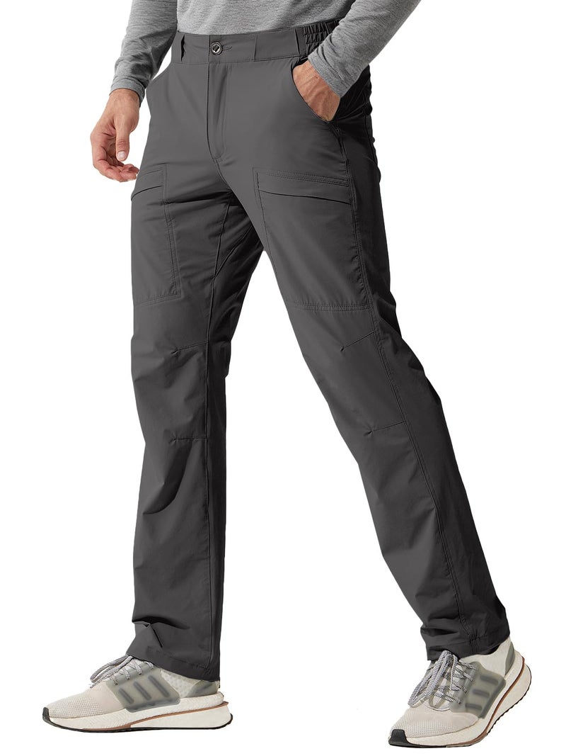 FREE SOLDIER Men's Outdoor Cargo Hiking Pants with Belt Lightweight Waterproof Quick Dry Tactical Pants Nylon Spandex (Gray 36W/32L) - Image 1